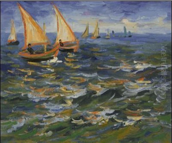 Seascape At Saintes Maries De La Mer Oil Painting by Vincent Van Gogh