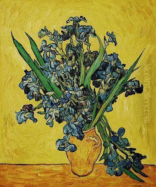 Irises In A Vase Oil Painting by Vincent Van Gogh