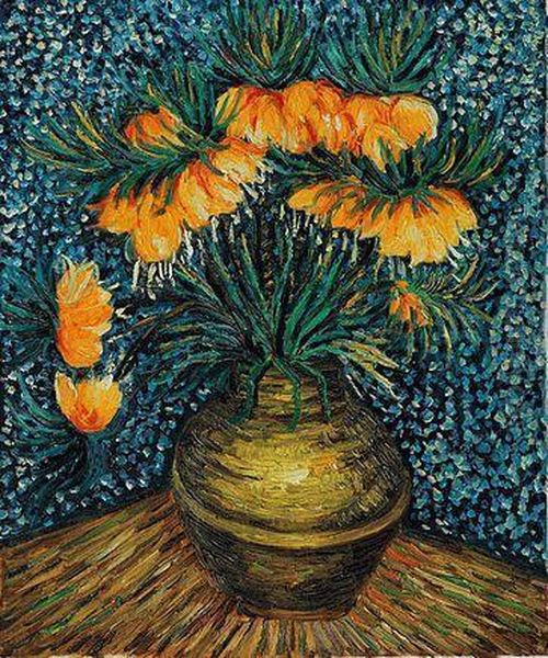 Crown Imperial Fritillaries In A Copper Vase Oil Painting by Vincent Van Gogh