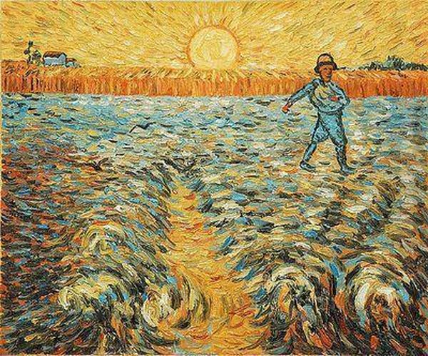 Sower With Setting Sun Oil Painting by Vincent Van Gogh