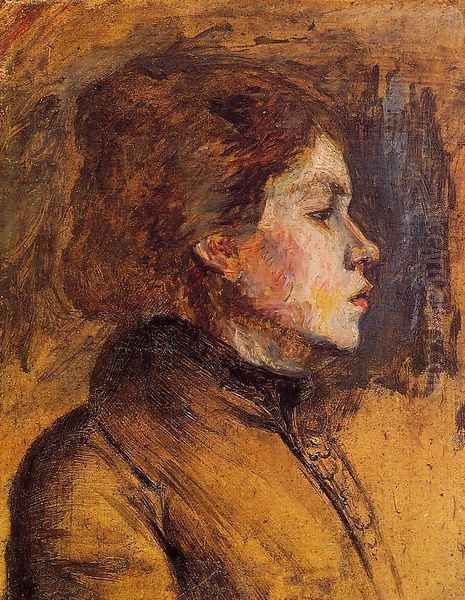 Woman's Head Oil Painting by Henri De Toulouse-Lautrec