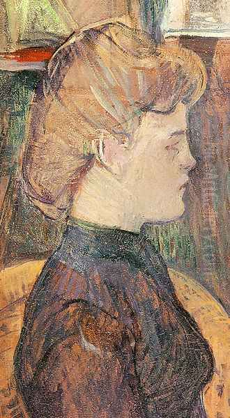 The Painter's Model Helene Vary in the Studio 1889 Oil Painting by Henri De Toulouse-Lautrec