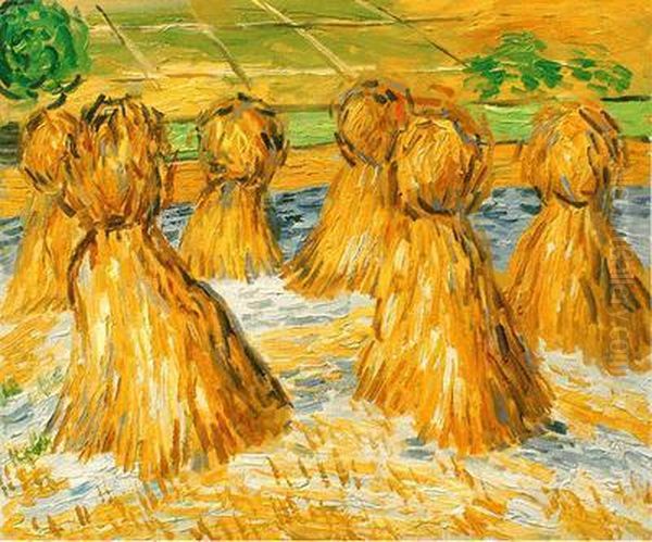 Sheaves Of Wheat Oil Painting by Vincent Van Gogh