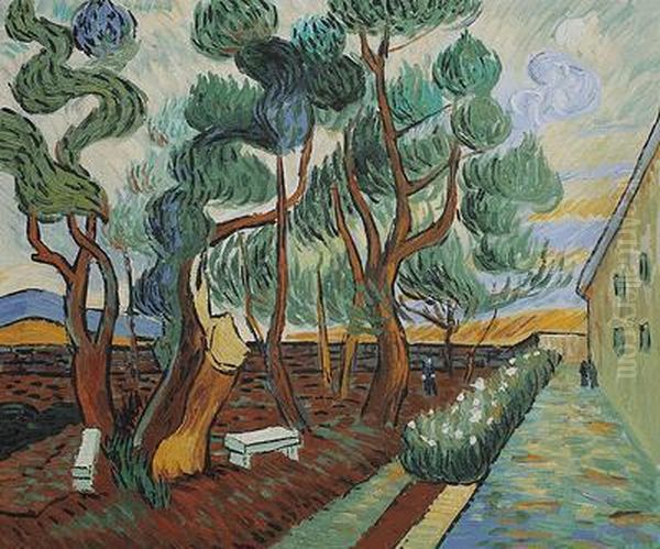 The Garden At Saint-paul Hospital Oil Painting by Vincent Van Gogh