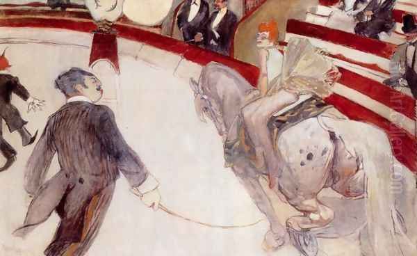 At the Cirque Fernando: The Ringmaster Oil Painting by Henri De Toulouse-Lautrec