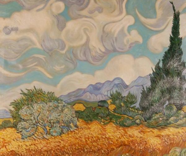 Stylised Landscape View Oil Painting by Vincent Van Gogh