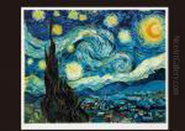 Evening With Stars And Moon(estampe) Oil Painting by Vincent Van Gogh