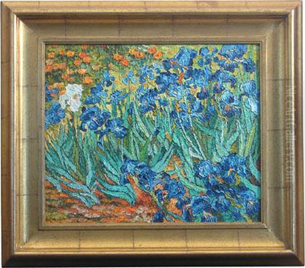 Study Of Irises Oil Painting by Vincent Van Gogh