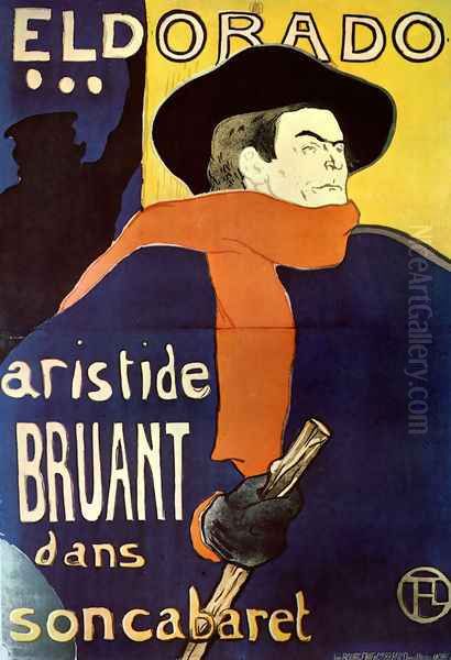 El dorado, Artistide Bruant dans soncabaret Oil Painting by Henri De Toulouse-Lautrec