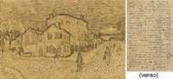 La Maison De Vincent A Arles 
(recto); An Autograph Letter From Vincent To His Brother Theo (verso) Oil Painting by Vincent Van Gogh