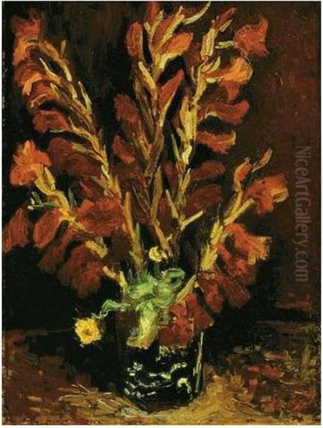 Nature Morte: Vase Aux Glaieuls Oil Painting by Vincent Van Gogh