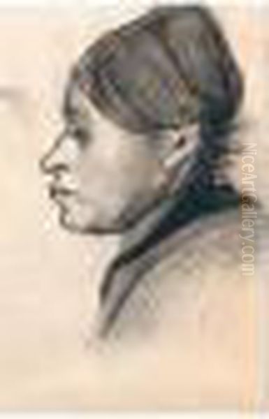 Head Of A Peasant Woman: Left Profile Oil Painting by Vincent Van Gogh