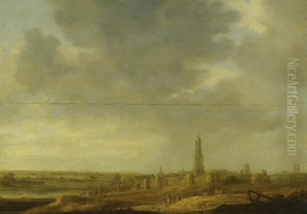 View Of Rhenen Oil Painting by Jan van Goyen