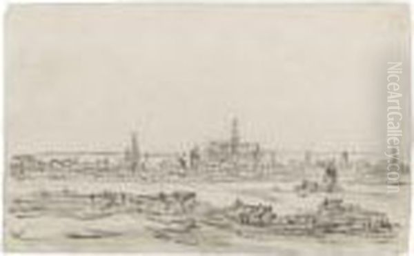 Panoramic View Of Haarlem Oil Painting by Jan van Goyen