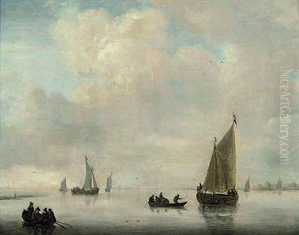 A Calm Day On The Scheldt Oil Painting by Jan van Goyen