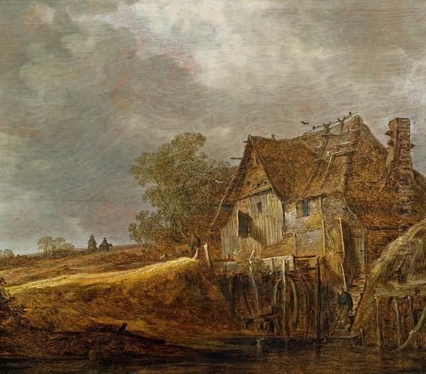 Grose Wassermuhle Oil Painting by Jan van Goyen