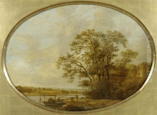 A River Landscape With Trees Oil Painting by Jan van Goyen