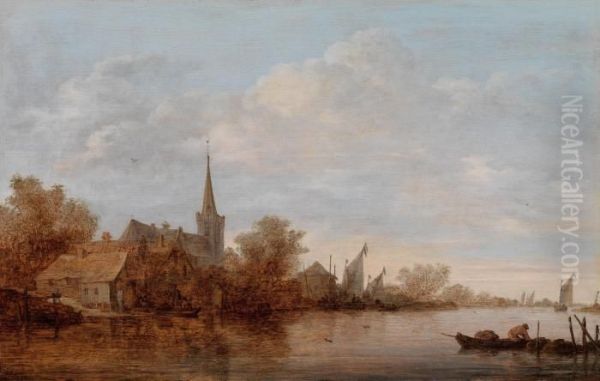 Il Villaggio Di Twisk Nella Frisia Occidentale Oil Painting by Jan van Goyen