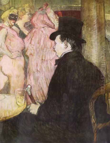 Maxime Dethomas, Au Bal de l'Opera Oil Painting by Henri De Toulouse-Lautrec