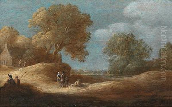 Paesaggio Con Dune Con Viandanti Al Riposo Oil Painting by Jan van Goyen