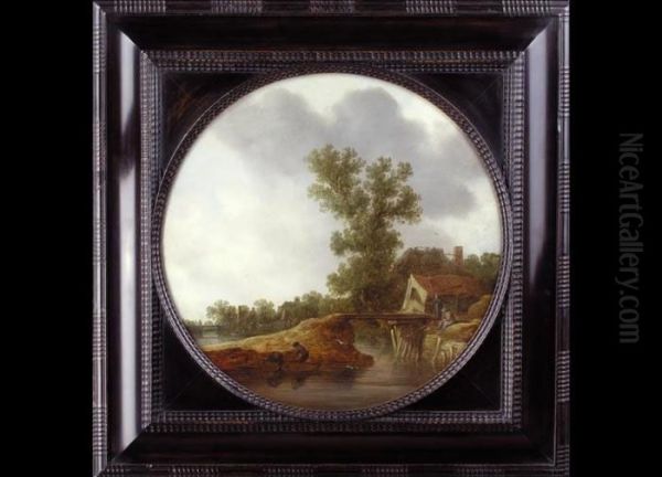 Ein Angler Oil Painting by Jan van Goyen