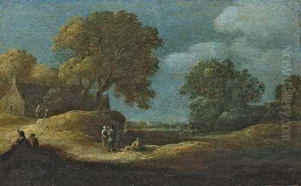 Landschaft Mit Bauernhaus. Oil Painting by Jan van Goyen