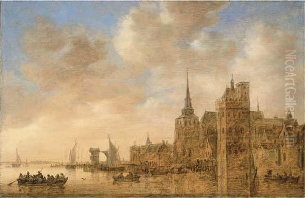 An Imaginary View Of Antwerp From The Scheldt Oil Painting by Jan van Goyen