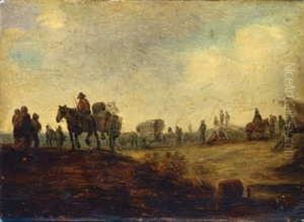 Militarisches Lager. Oil Painting by Jan van Goyen