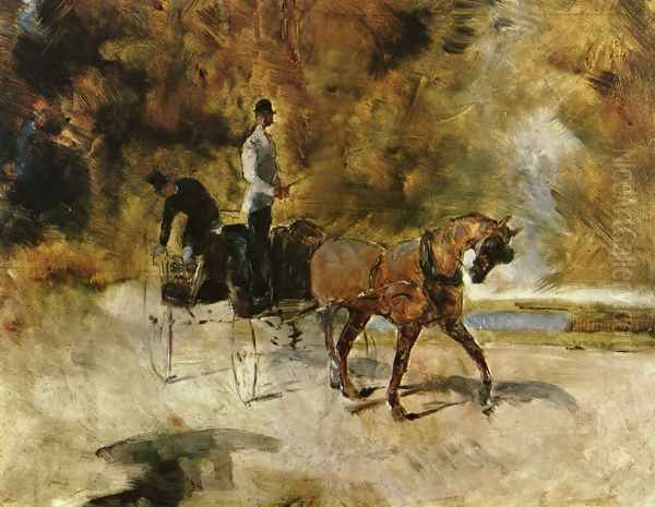 Horse-Car (single) Oil Painting by Henri De Toulouse-Lautrec