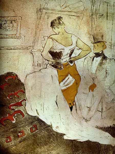 Woman bust or with passing conquest Oil Painting by Henri De Toulouse-Lautrec