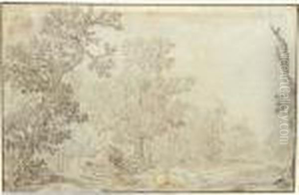 View Of A Clearing In A Wood Oil Painting by Jan van Goyen