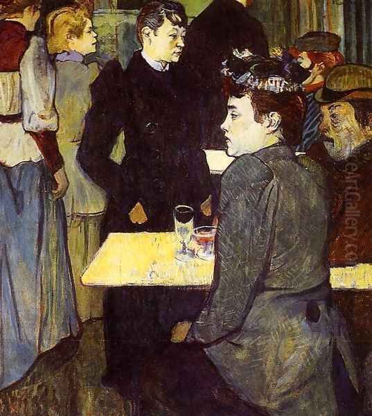 A Corner in the Moulin de la Galette 1892 Oil Painting by Henri De Toulouse-Lautrec