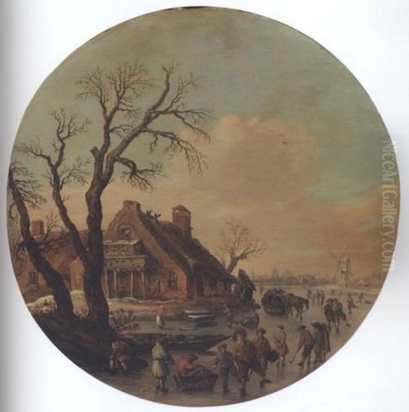 Winter Landscape Oil Painting by Jan van Goyen