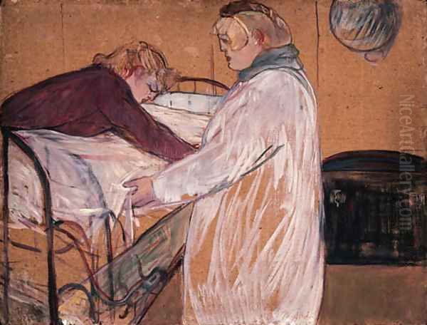 Deux femmes faisant leur lit Oil Painting by Henri De Toulouse-Lautrec