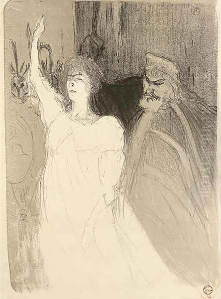 Bartet et Mounet-Sully, dans Antigone Oil Painting by Henri De Toulouse-Lautrec