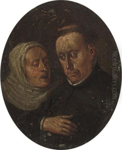 Ill Matched Lovers Oil Painting by Egbert Jaspersz. van, the Elder Heemskerck