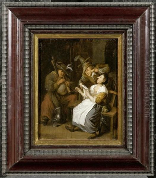 Musicians In A Tavern Oil Painting by Egbert Jaspersz. van, the Elder Heemskerck