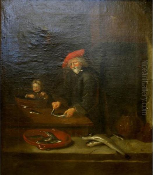 The Fishmonger Oil Painting by Egbert Jaspersz. van, the Elder Heemskerck