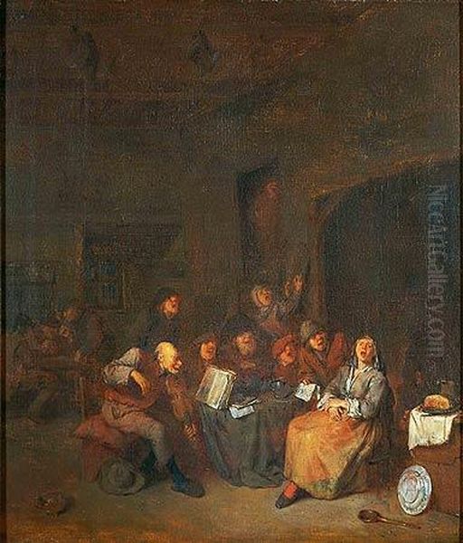 Campesinos Cantando En Una Taberna by Egbert Jaspersz. van, the Elder Heemskerck