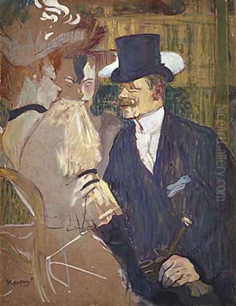 The Englishman (William Tom Warrener) at the Moulin Rouge 1892 Oil Painting by Henri De Toulouse-Lautrec