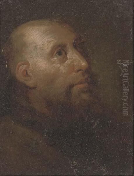 A Monk Oil Painting by Egbert Jaspersz. van, the Elder Heemskerck