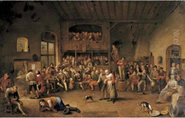 Tavern Scene Oil Painting by Egbert Jaspersz. van, the Elder Heemskerck