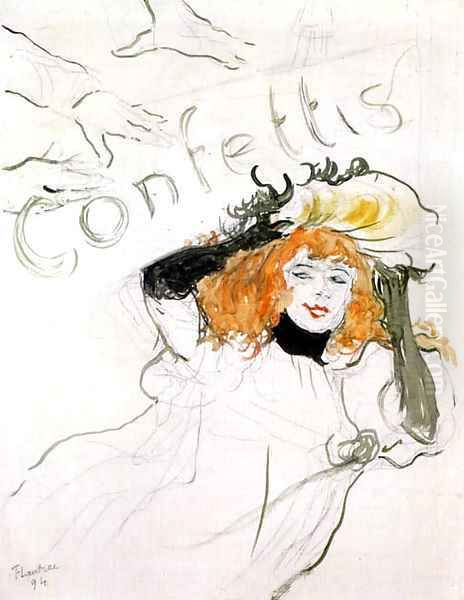 Confettis Oil Painting by Henri De Toulouse-Lautrec