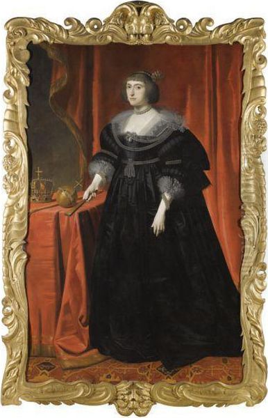 Portrait Of Princess Elizabeth, Queen Of Bohemia (1596-1662) Oil Painting by Gerrit Van Honthorst