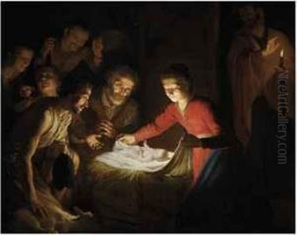 The Adoration Of The Shepherds Oil Painting by Gerrit Van Honthorst