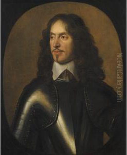 Portrait Of William, 1st Baron And Earl Of Craven (1608-1697),wearing Armour Oil Painting by Gerrit Van Honthorst