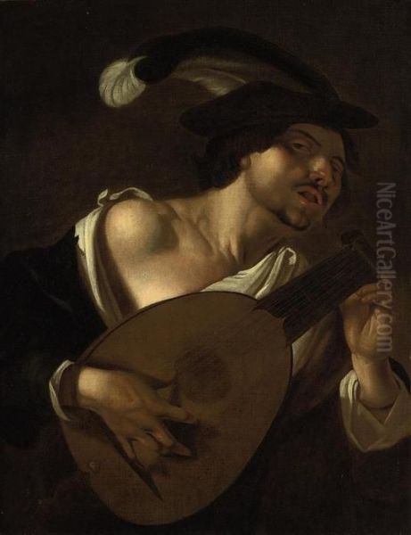 The Lute Player Oil Painting by Gerrit Van Honthorst