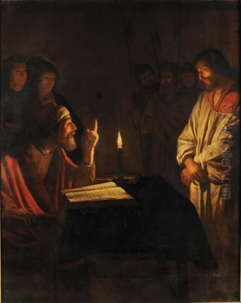 Bottega Di Cristo Davanti A Caifa Oil Painting by Gerrit Van Honthorst