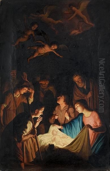 The Adoration Of The Shepherds Oil Painting by Gerrit Van Honthorst