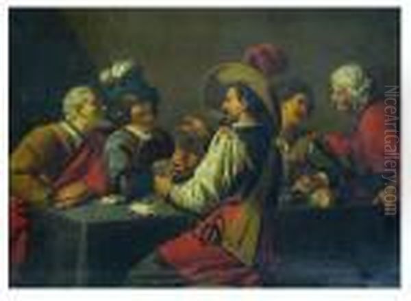 The Card Game Oil Painting by Gerrit Van Honthorst